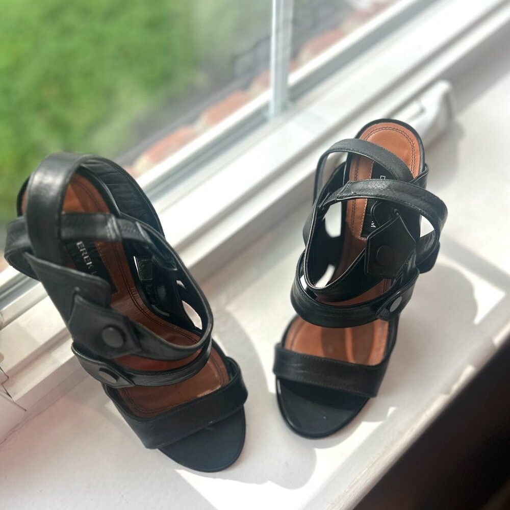 Derek lam black sandal heels